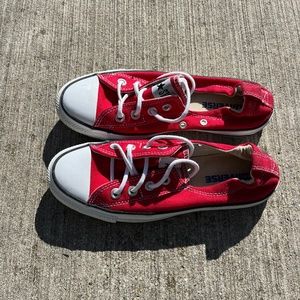 Red Converse with Elastic Backing